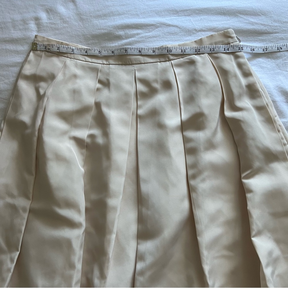 LORD & TAYLOR CREAM A LINE MIDI PLEATED SKIRT SIZE US 6 - Picture 6 of 9